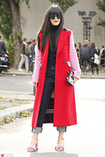 时髦客在穿的拼色大衣 同样适合你 